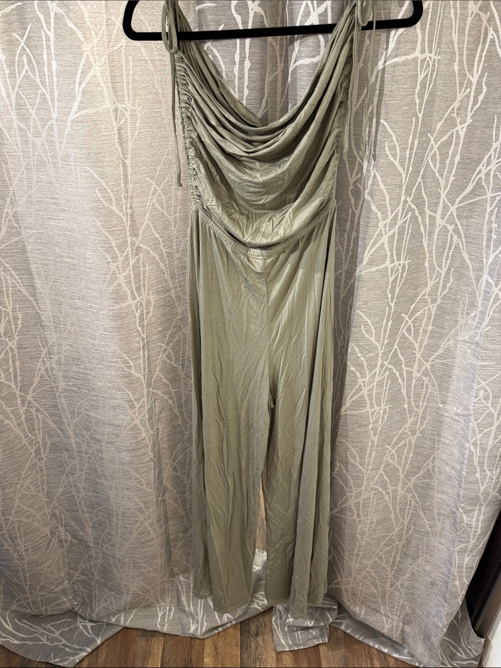 Free People Draped Sage Green Jumpsuit